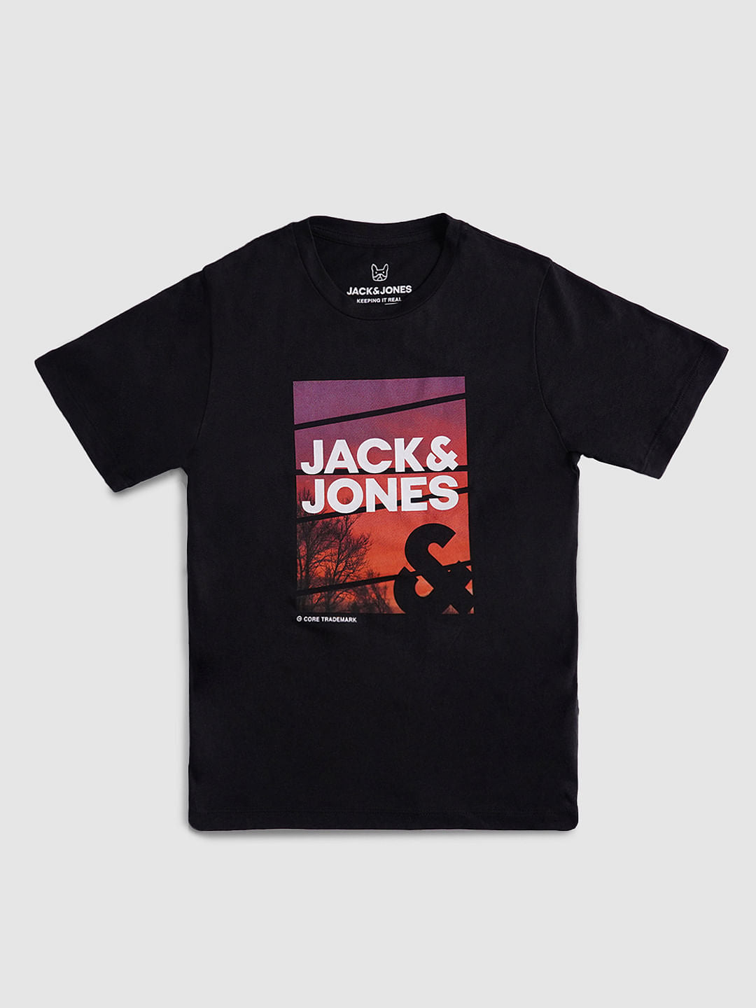 BOYS Black Graphic Print T-shirt