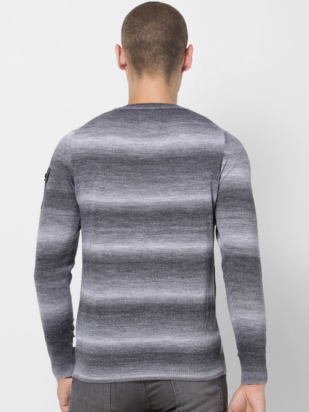 Grey All Over Print Pullover