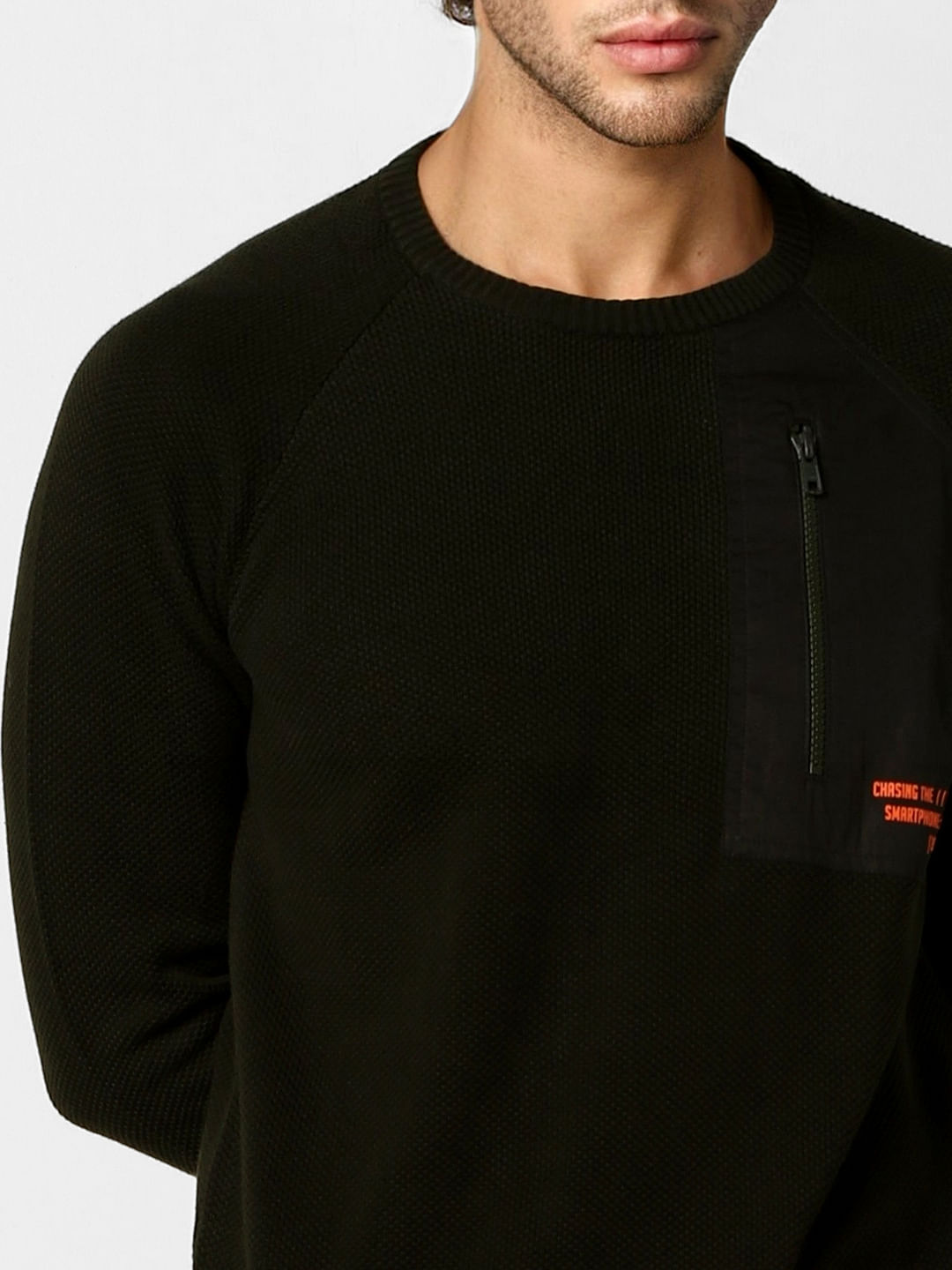 Dark Green Textured Pullover