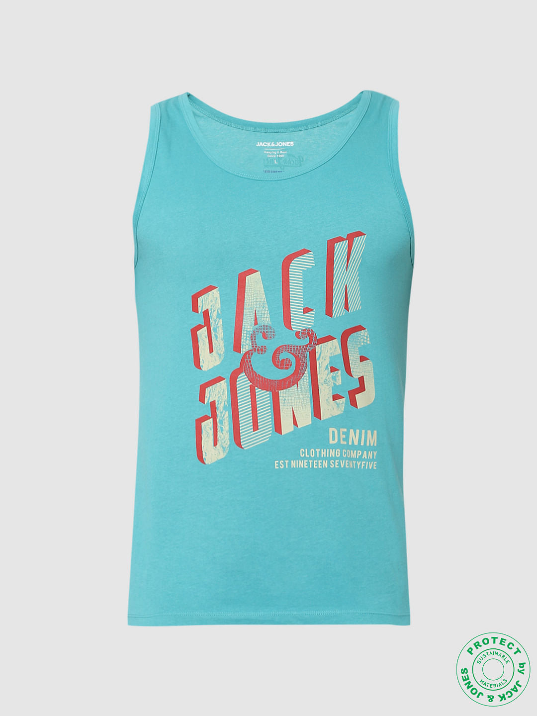 Blue Logo Print Vest