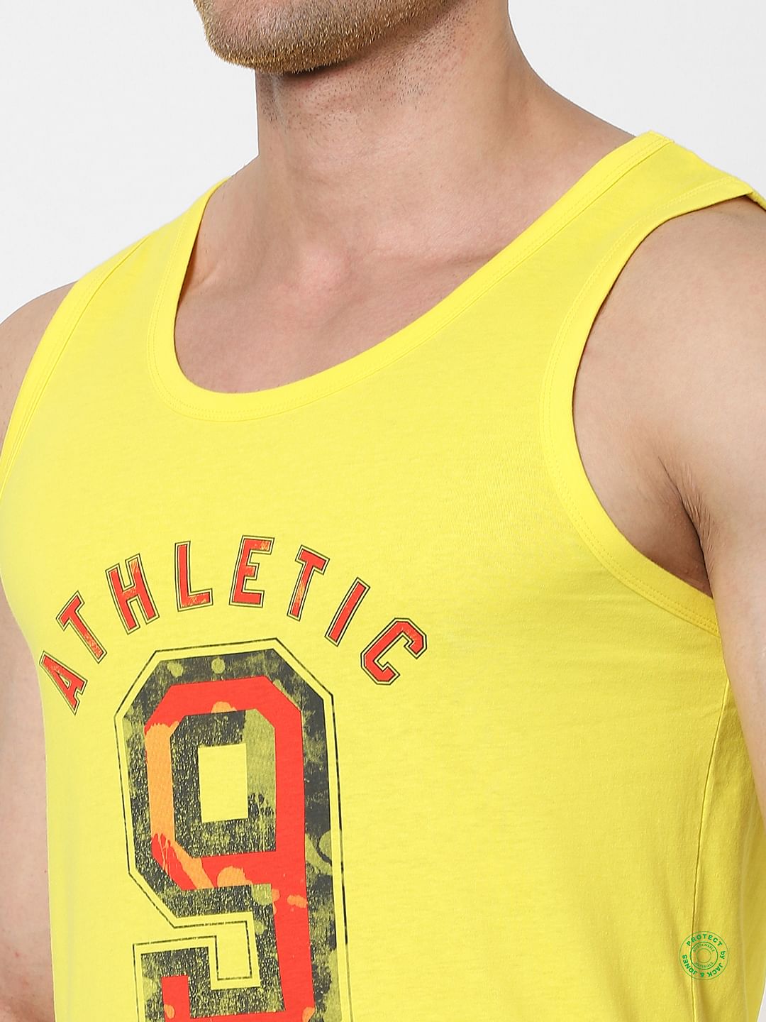 Yellow Logo Print Vest