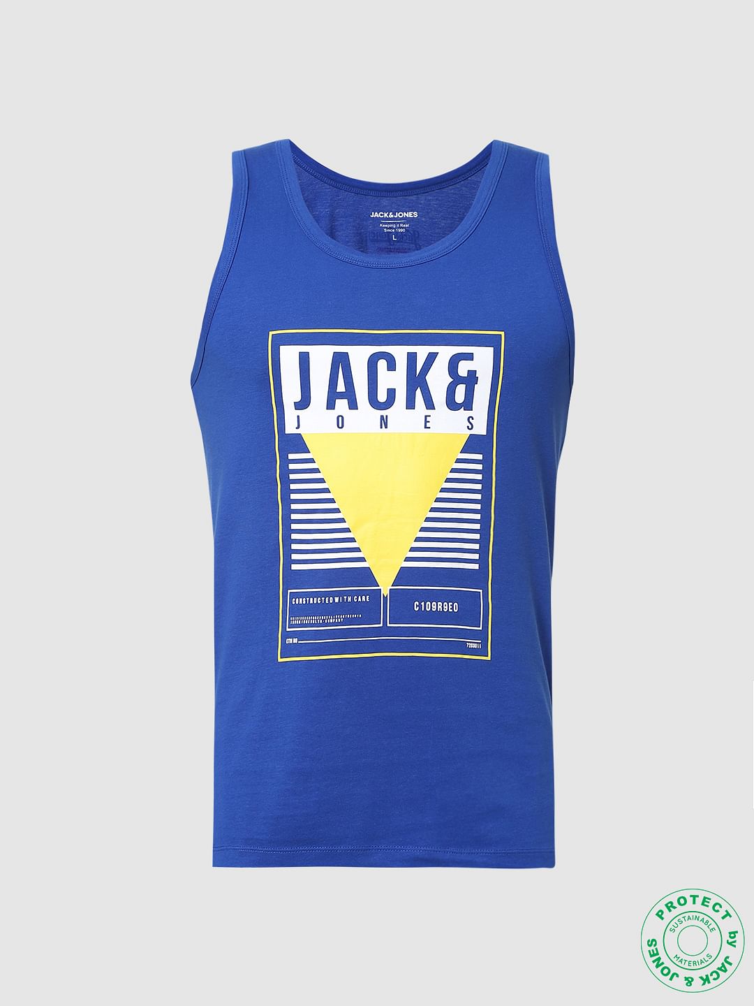 Blue Logo Print Vest