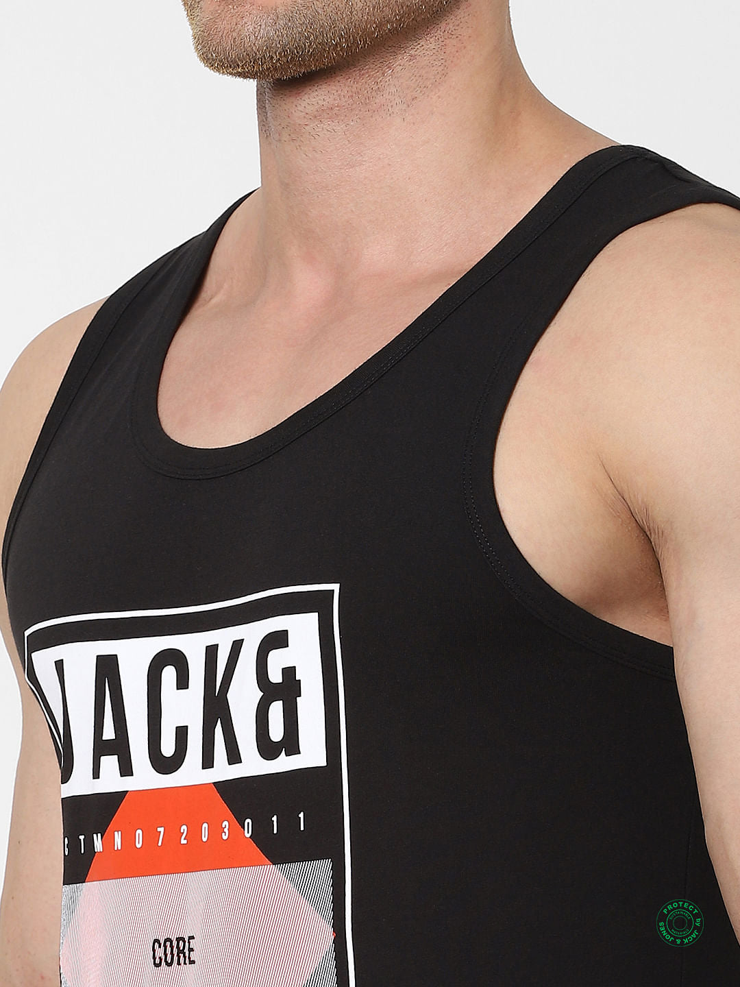 Black Logo Print Vest