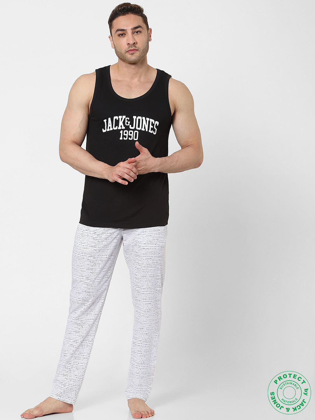 Black Logo Print Vest