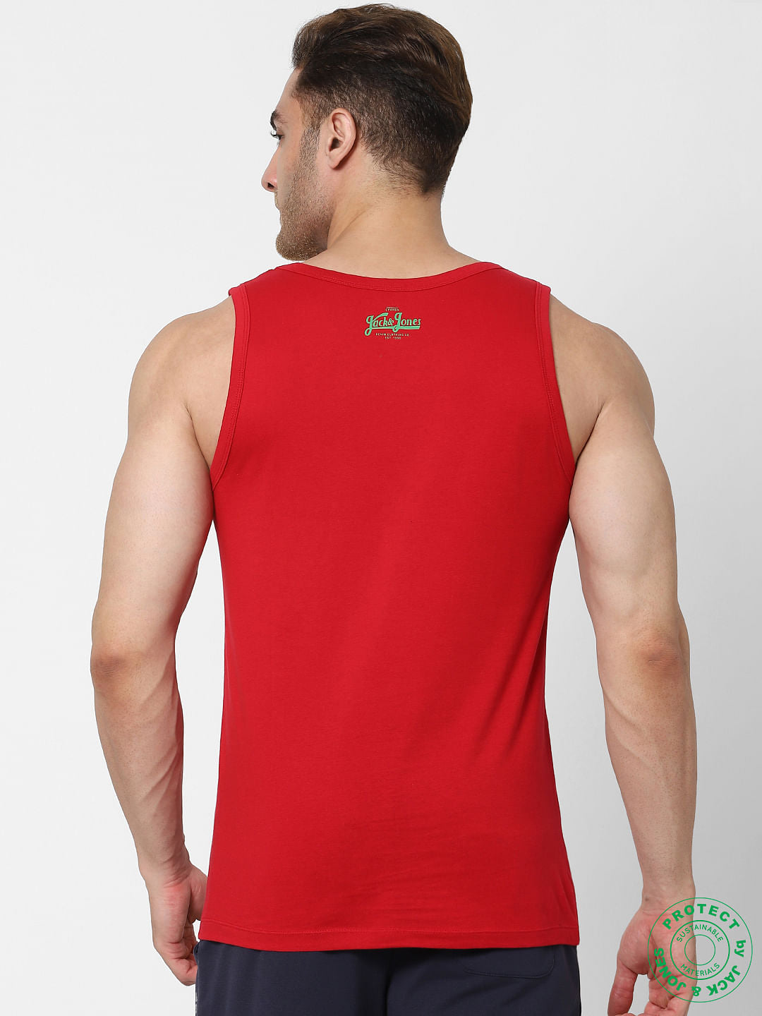 Red Slogan Print Vest