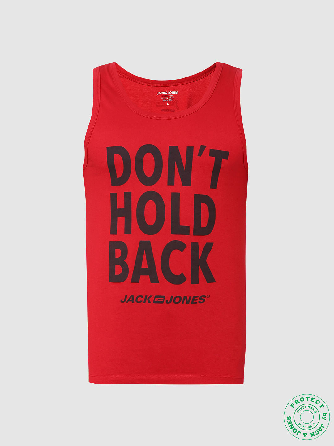 Red Slogan Print Vest