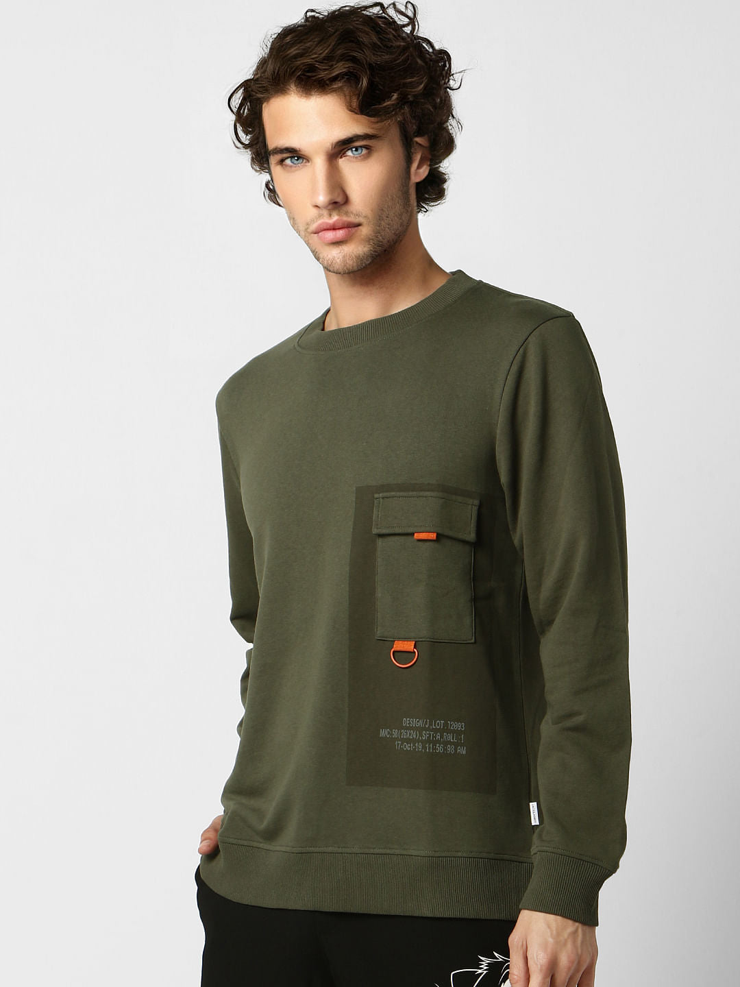 Green Pocket Detail Sweatshirt