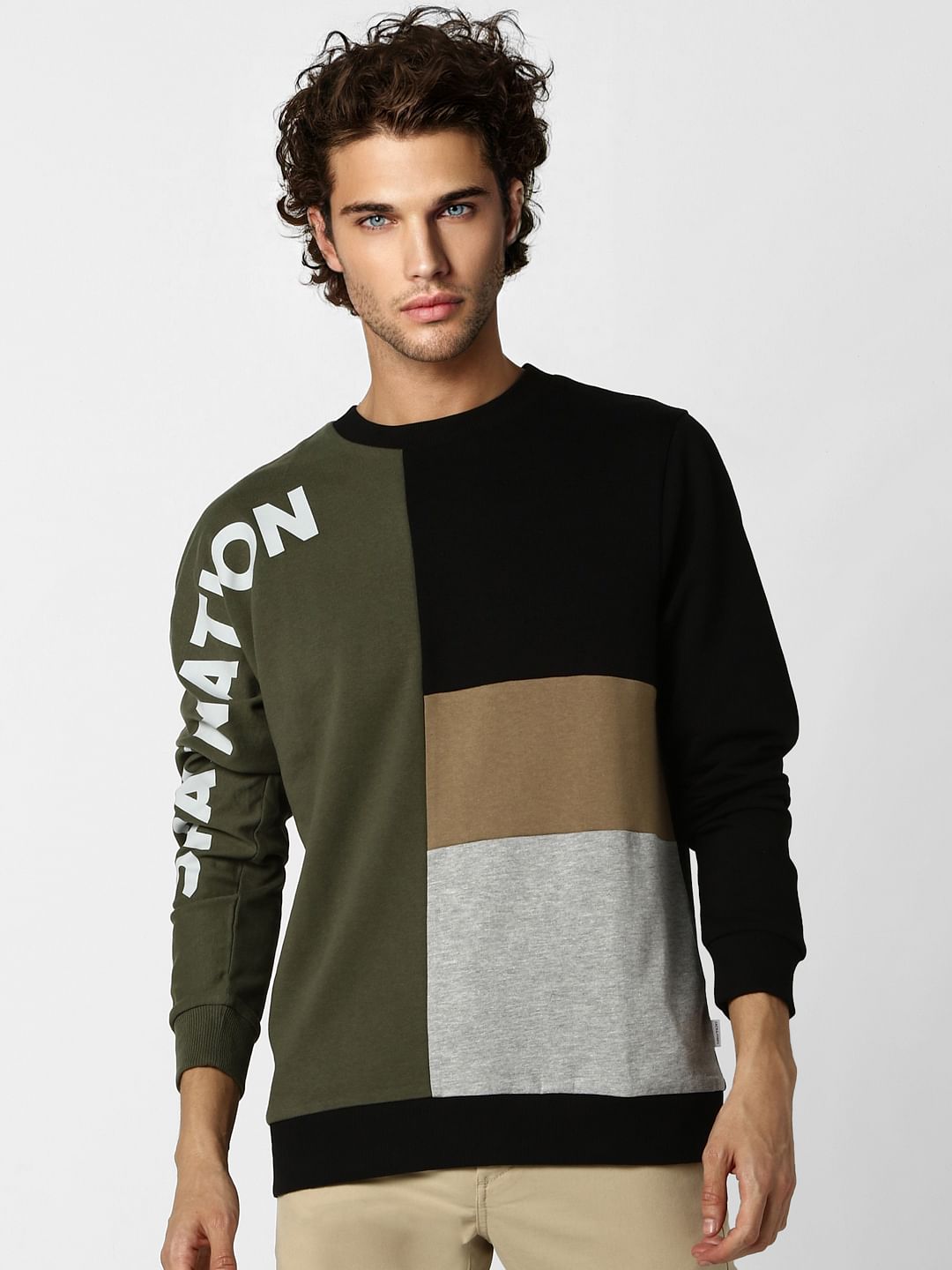Black Colourblocked Sweatshirt