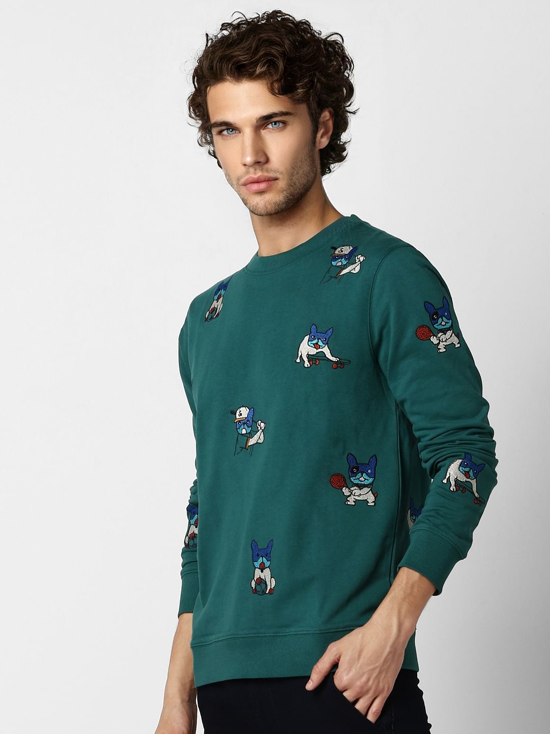 Green All Over Print Sweatshirt