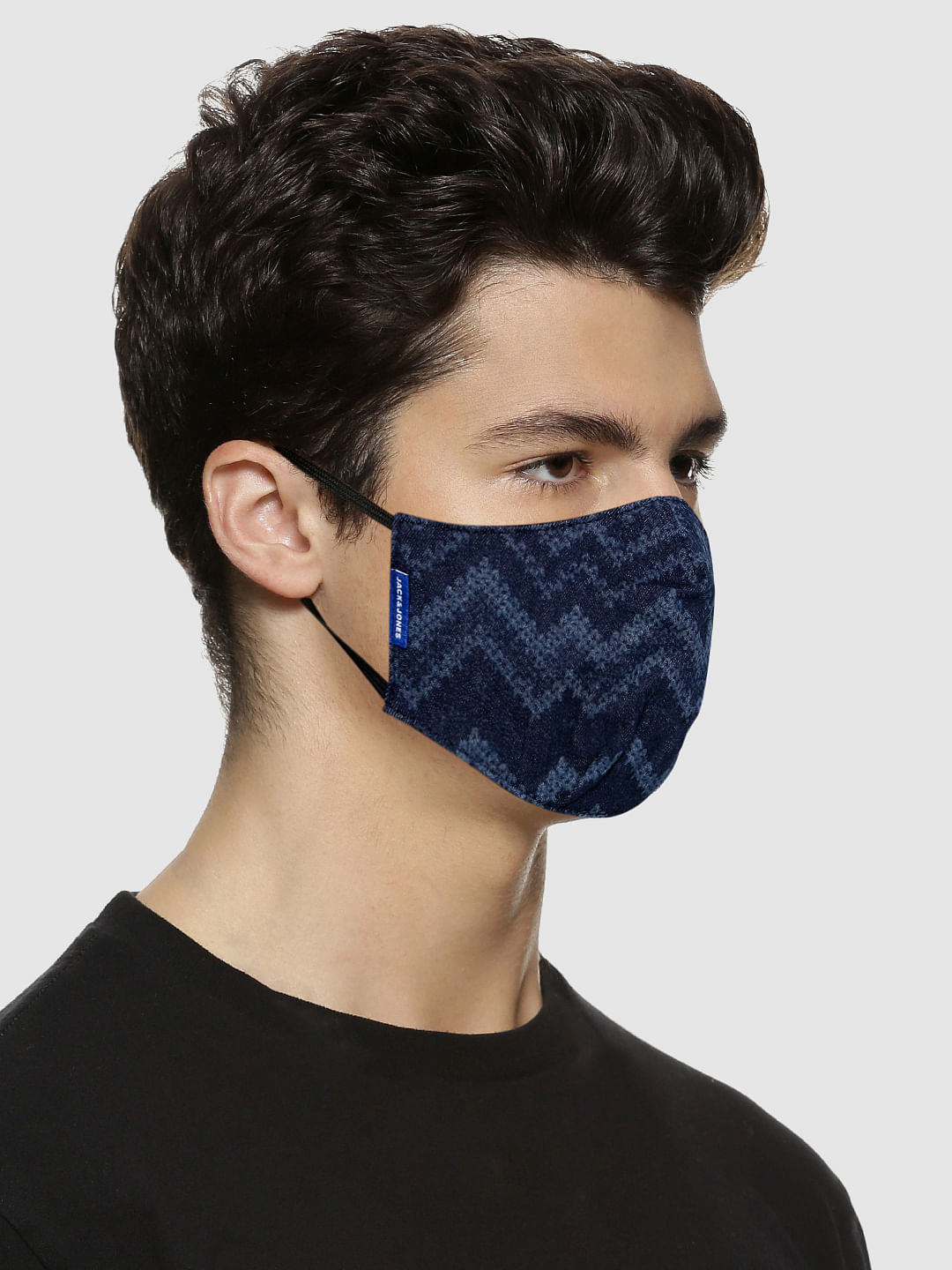 Blue Abstract Print Lightweight Denim 3PLY Mask