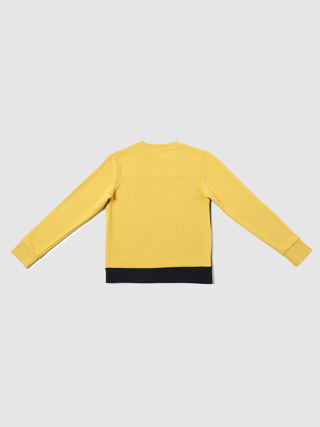 Boys Black Colourblocked Full Sleeves T-shirt