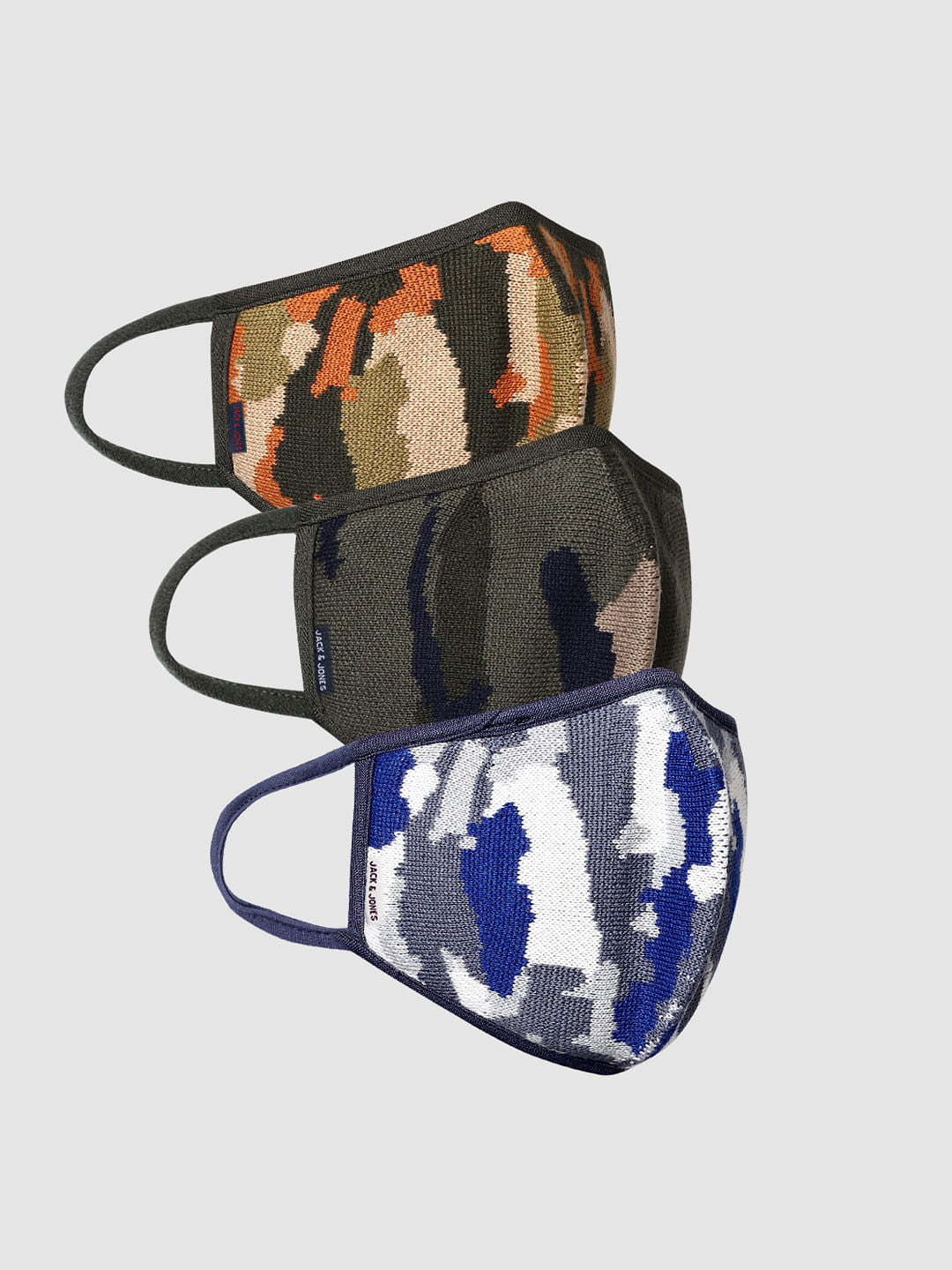 Pack of 3 Camo Print Knit 3PLY Mask