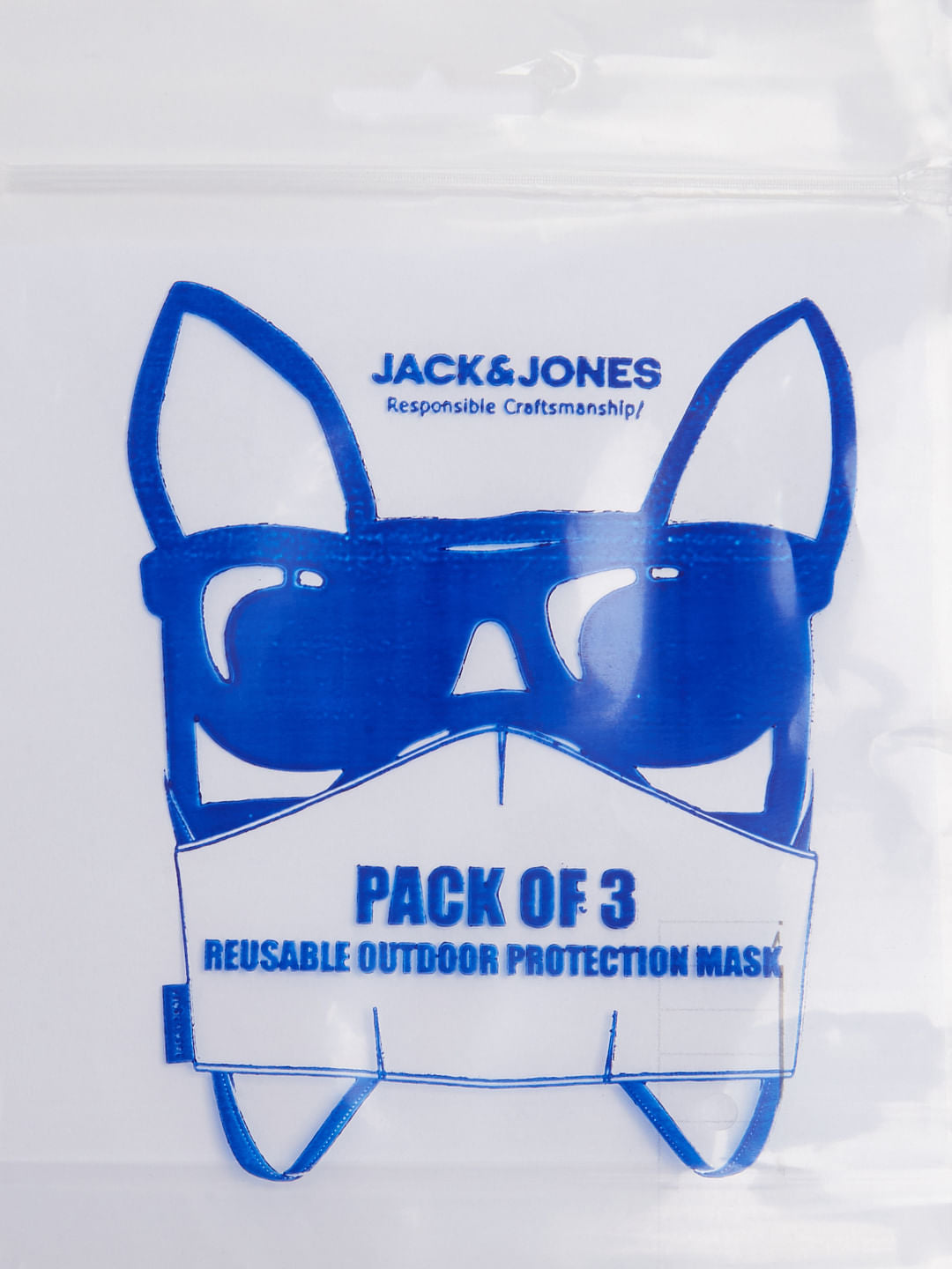 Pack of 3 Black Graphic Print Knit 3PLY Mask