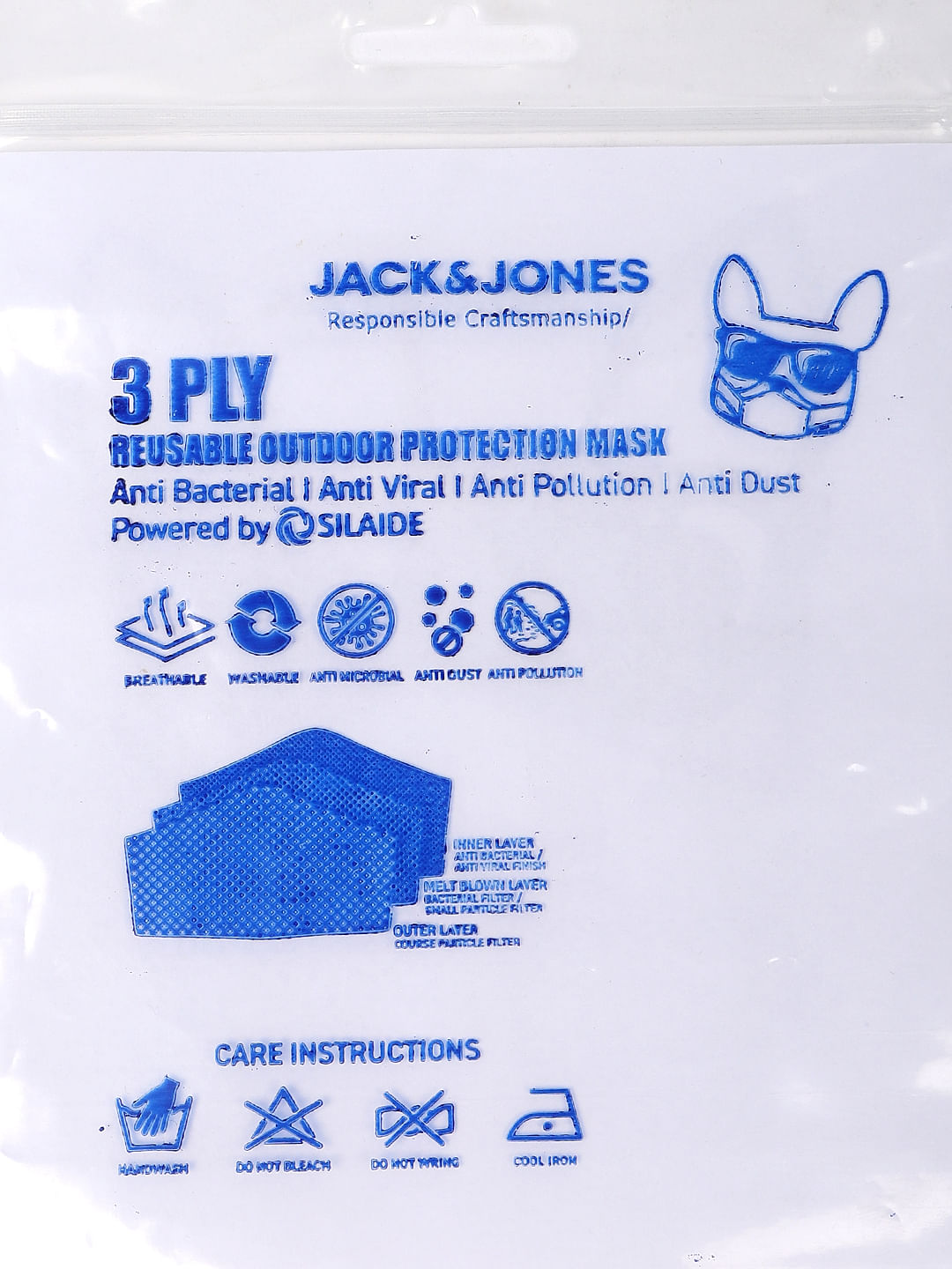 Pack of 3 Indigo Dyed 3PLY Mask
