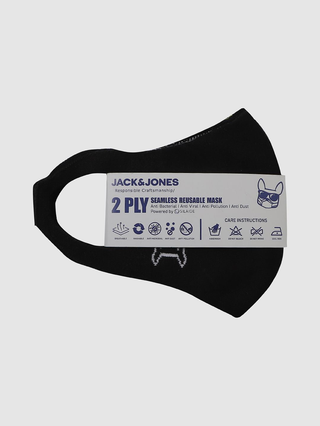 Pack of 3 Black Seamless 2PLY Mask