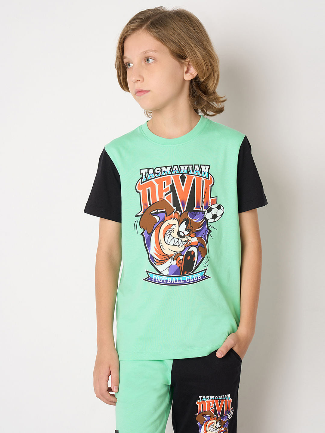 Looney Tunes Black Tasmanian Devil Co-ord Set T-shirt