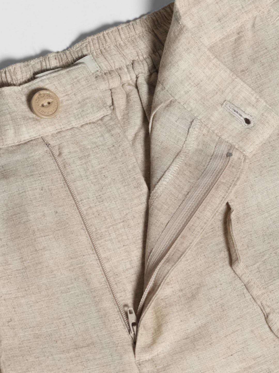 Beige Mid Rise Co-ord Set Shorts