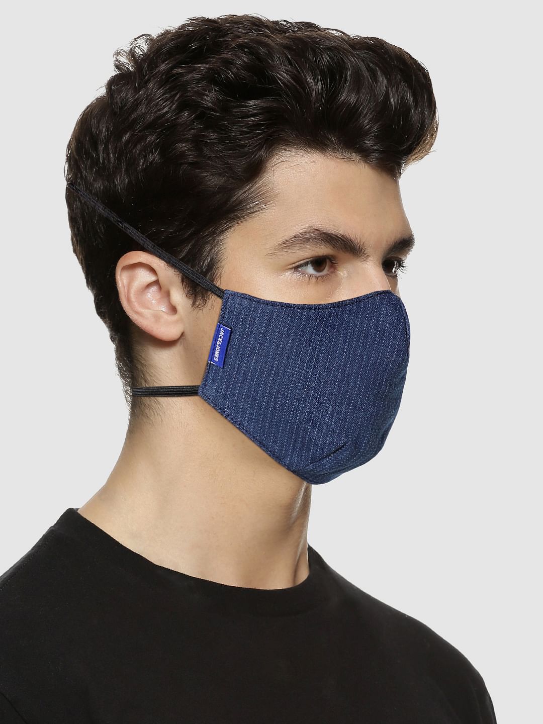 Blue Striped 3PLY Around the Head Loops Mask