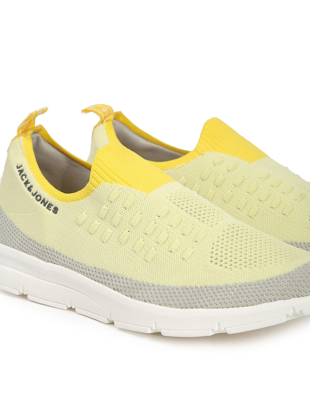 Yellow Colourblocked Slip Ons