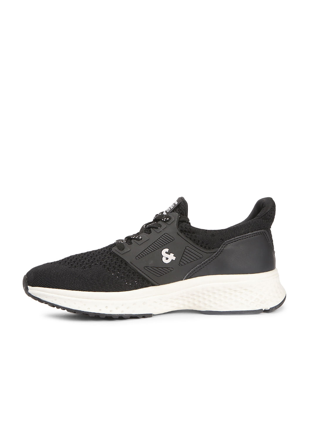Black Mesh PU Sneakers