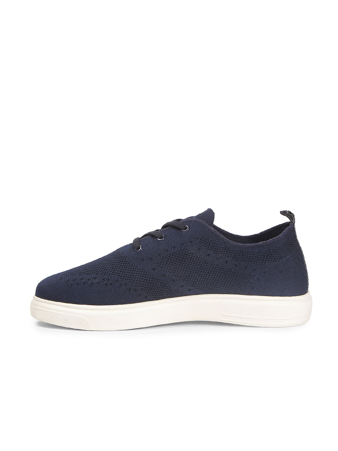 Blue Knit Lace Up Sneakers