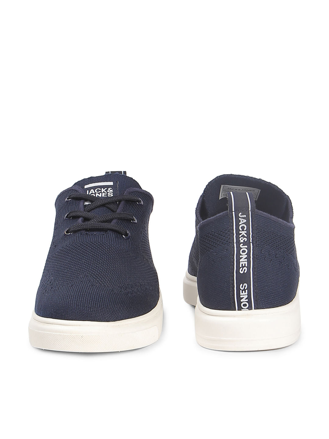Blue Knit Lace Up Sneakers