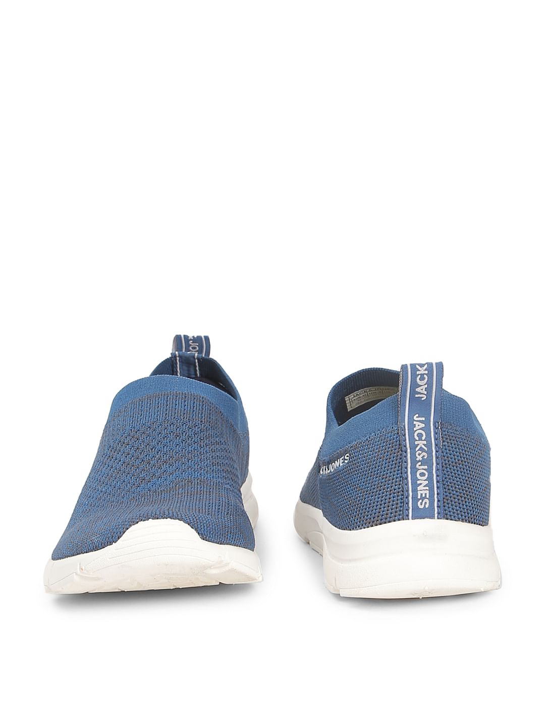 Blue Knit Slip On Sneakers