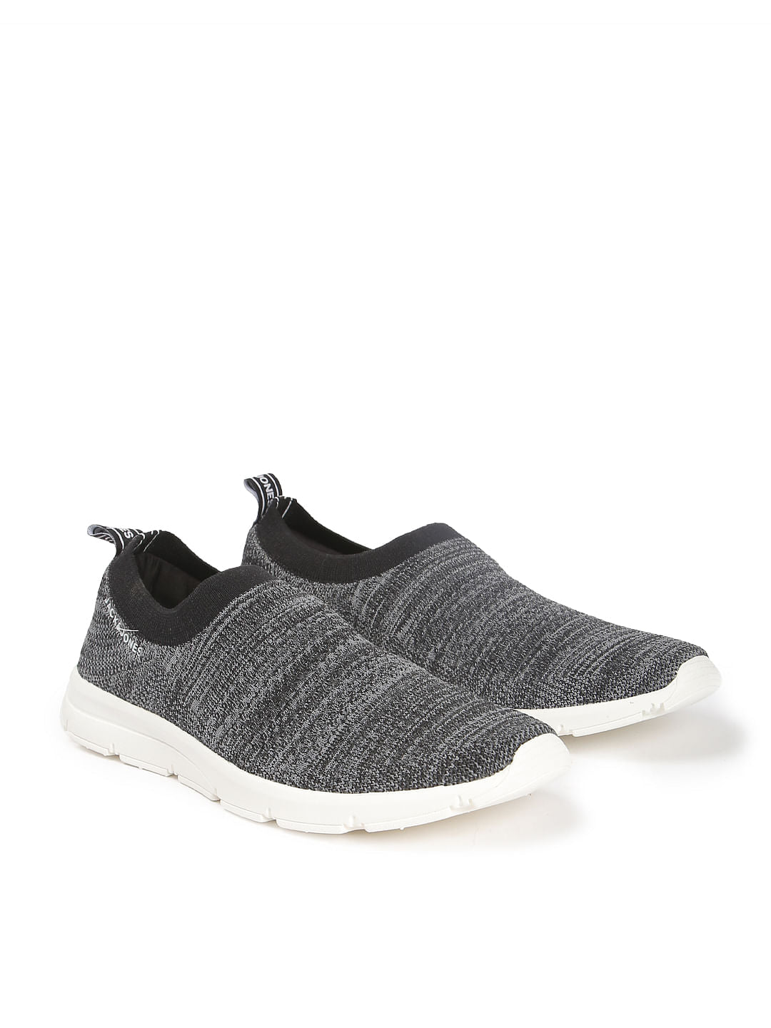 Grey Knit Slip On Sneakers