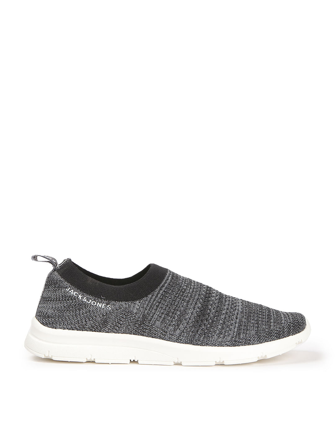 Grey Knit Slip On Sneakers