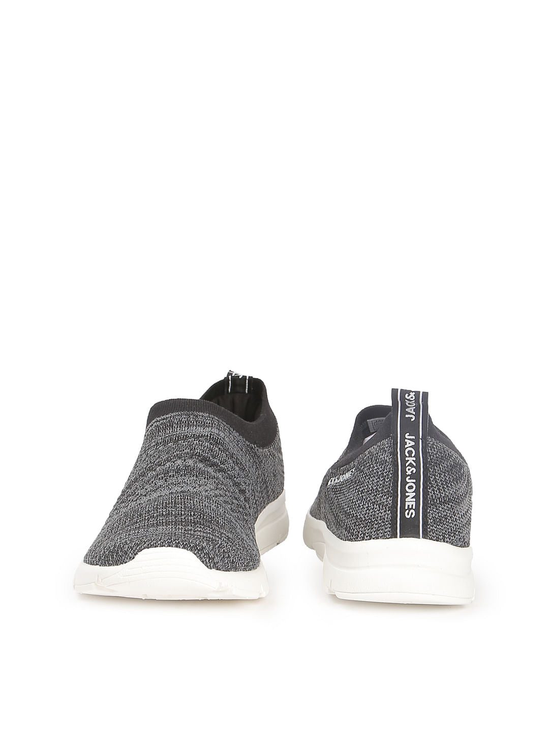Grey Knit Slip On Sneakers