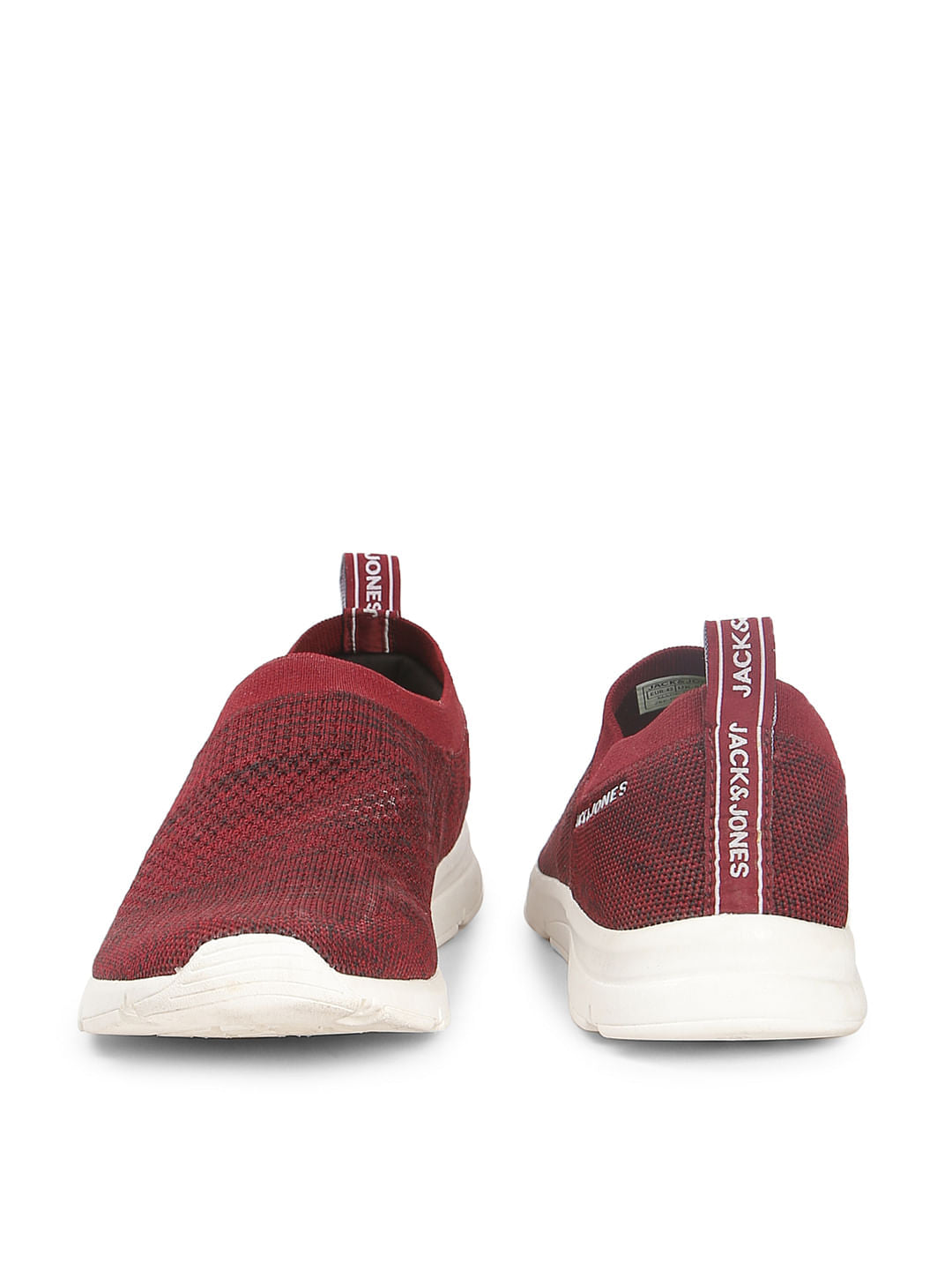 Red Knit Slip On Sneakers
