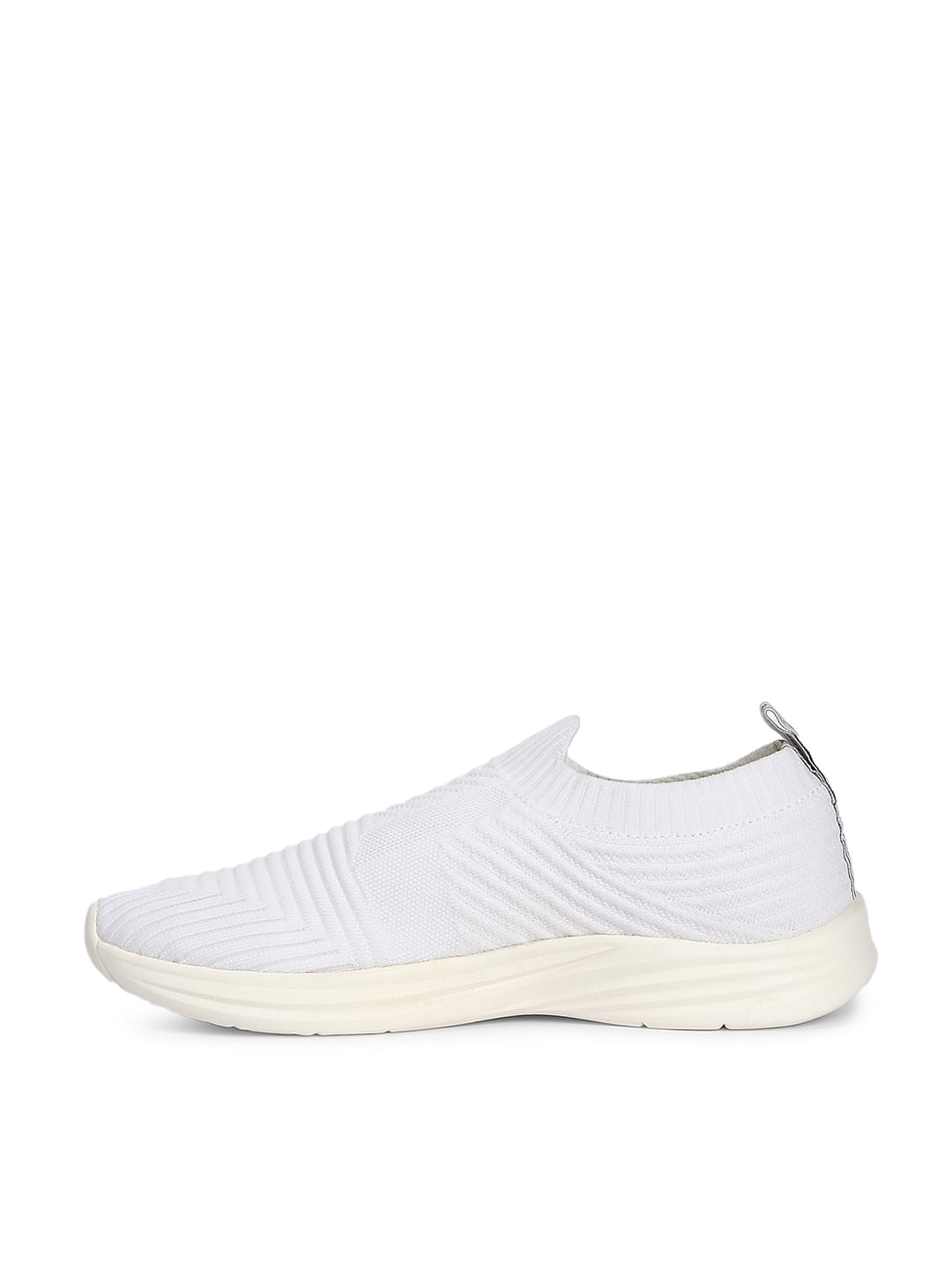 White Knit Slip Ons