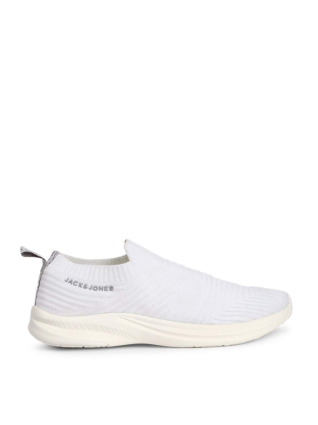 White Knit Slip Ons