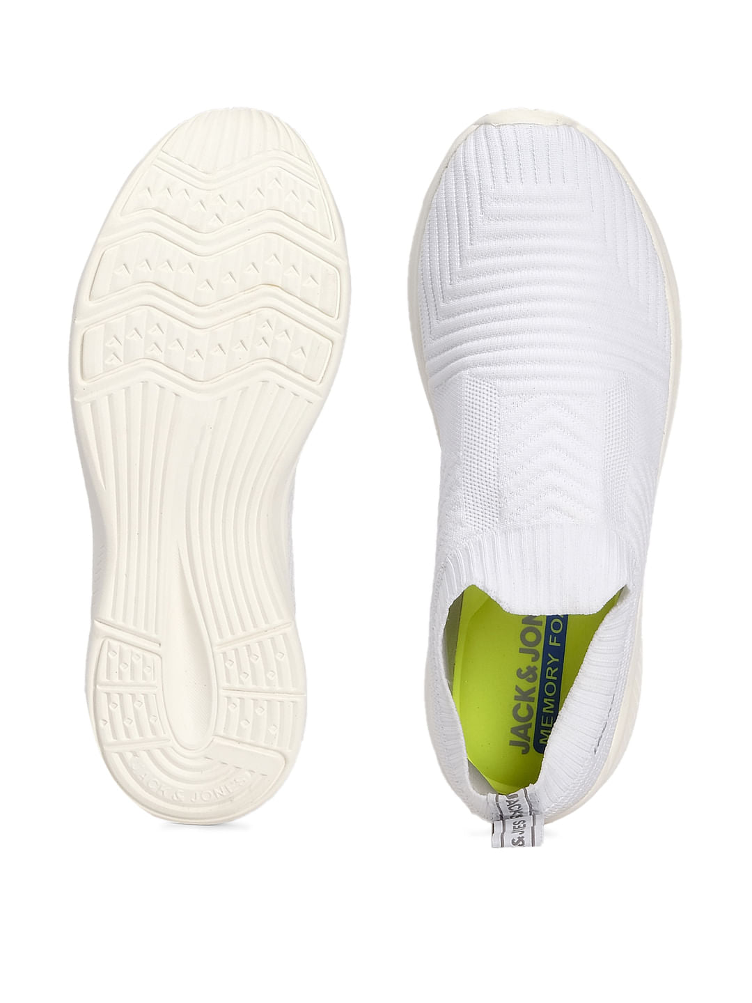 White Knit Slip Ons