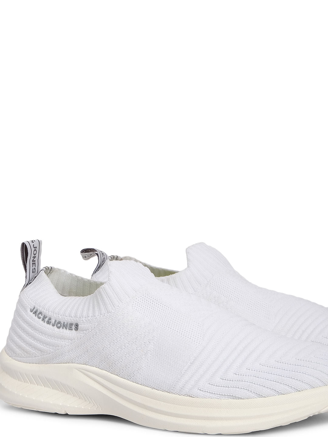 White Knit Slip Ons