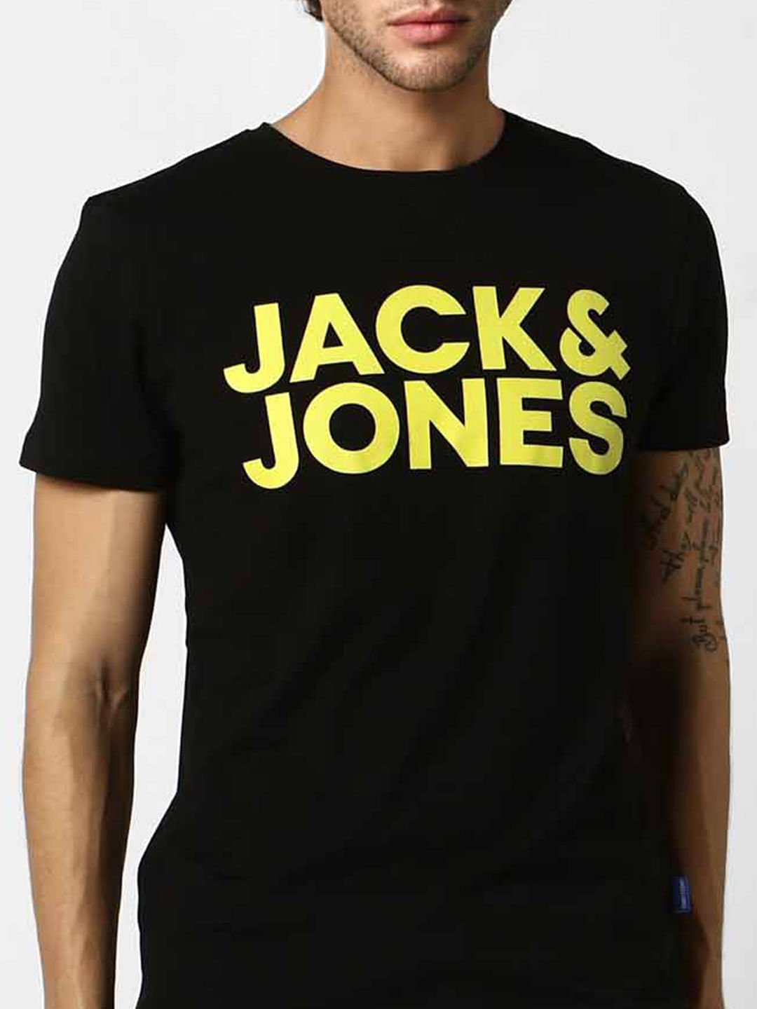 Black Logo Print Crew Neck T-shirt