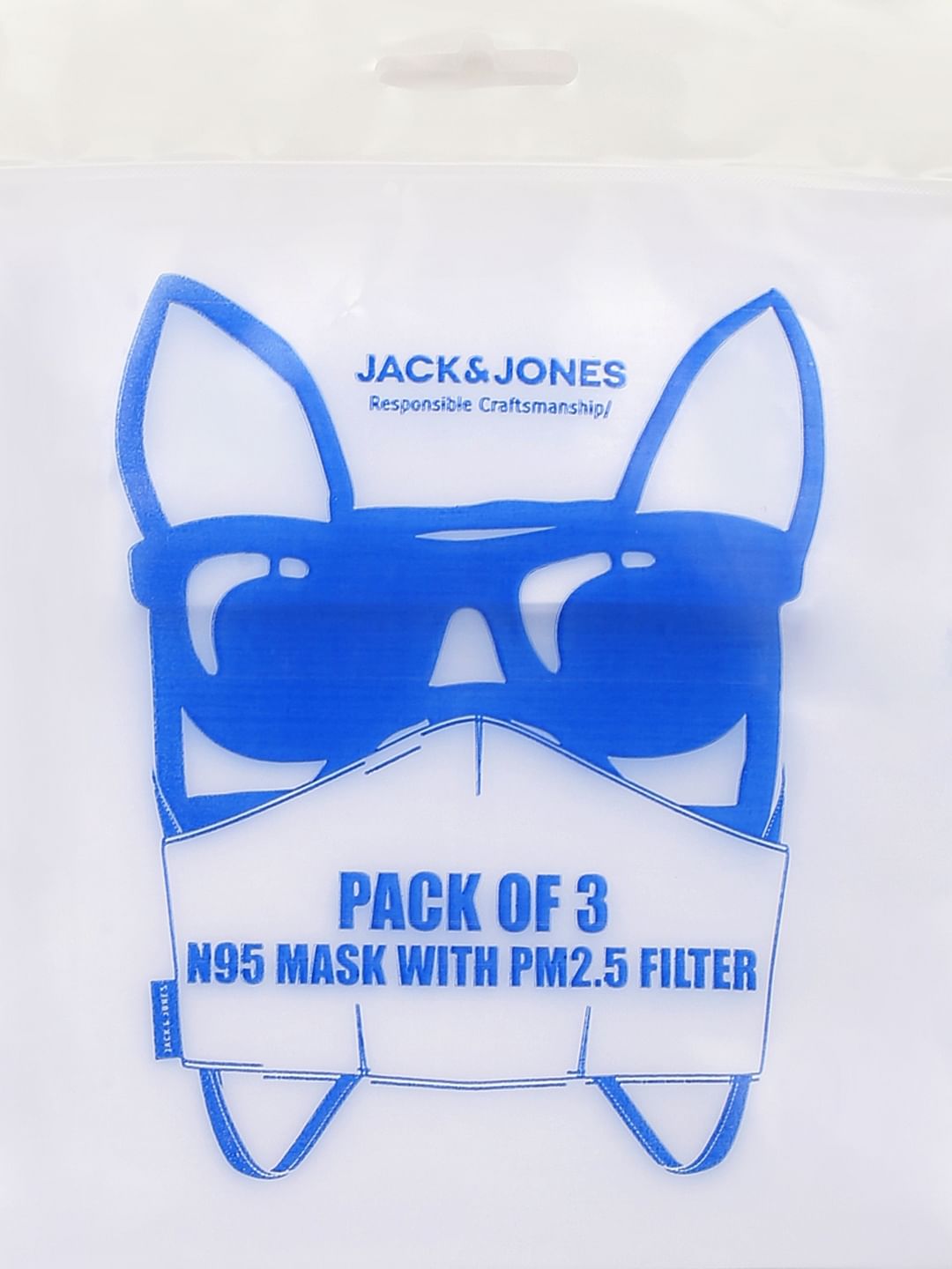 Pack of 3 White Logo Print N95 Mask with PM2.5 Filter