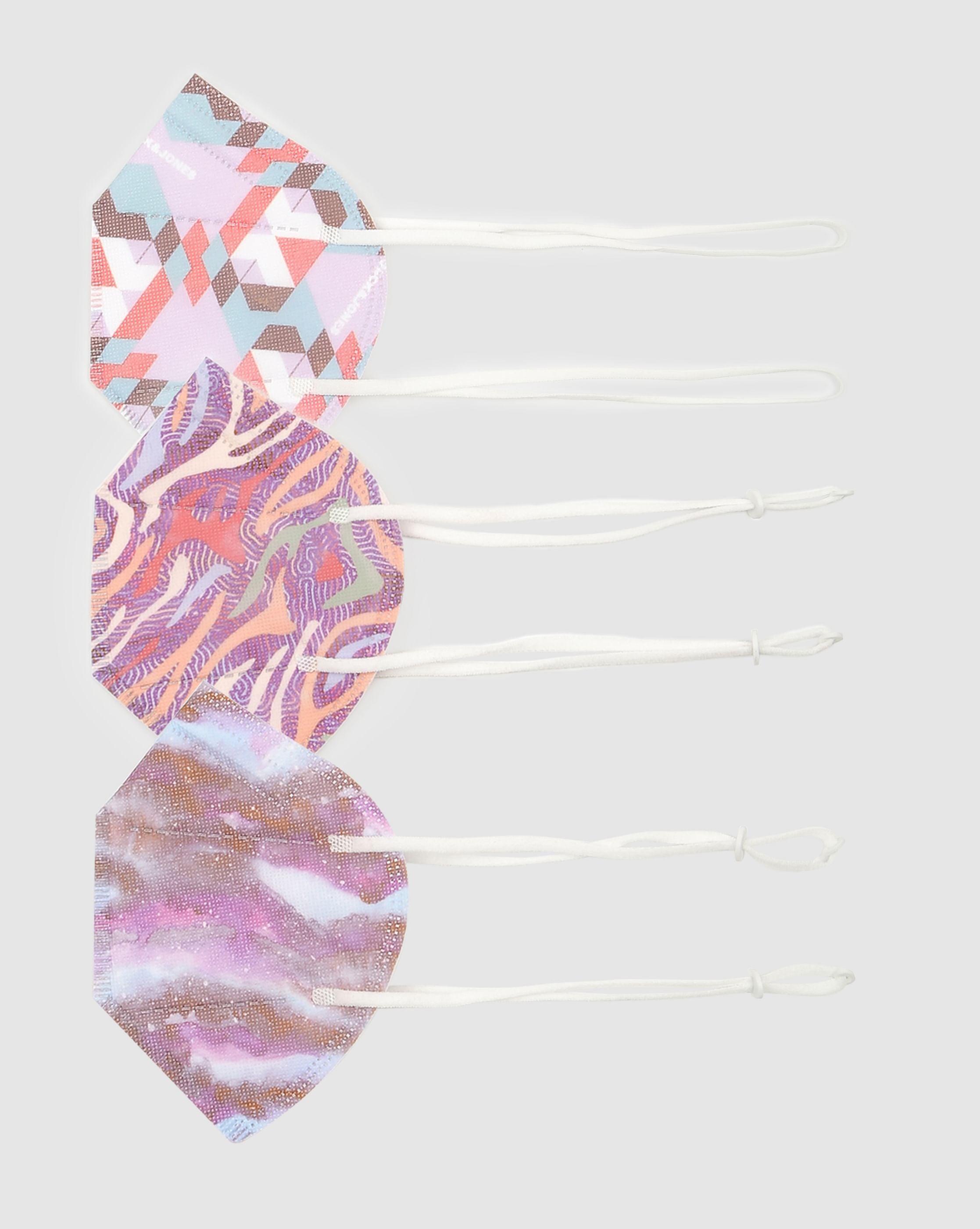 Pack of 3 Abstract Print N95 Mask with PM 2.5 Filter