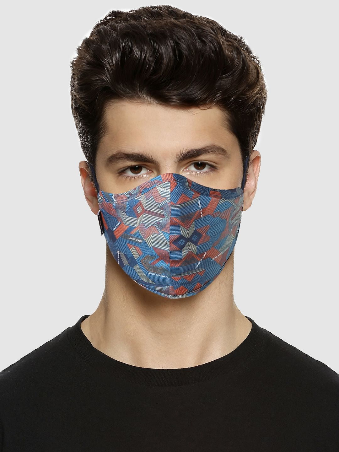 Blue Abstract Print Mask with 3 Changeable PM 2.5 Filter