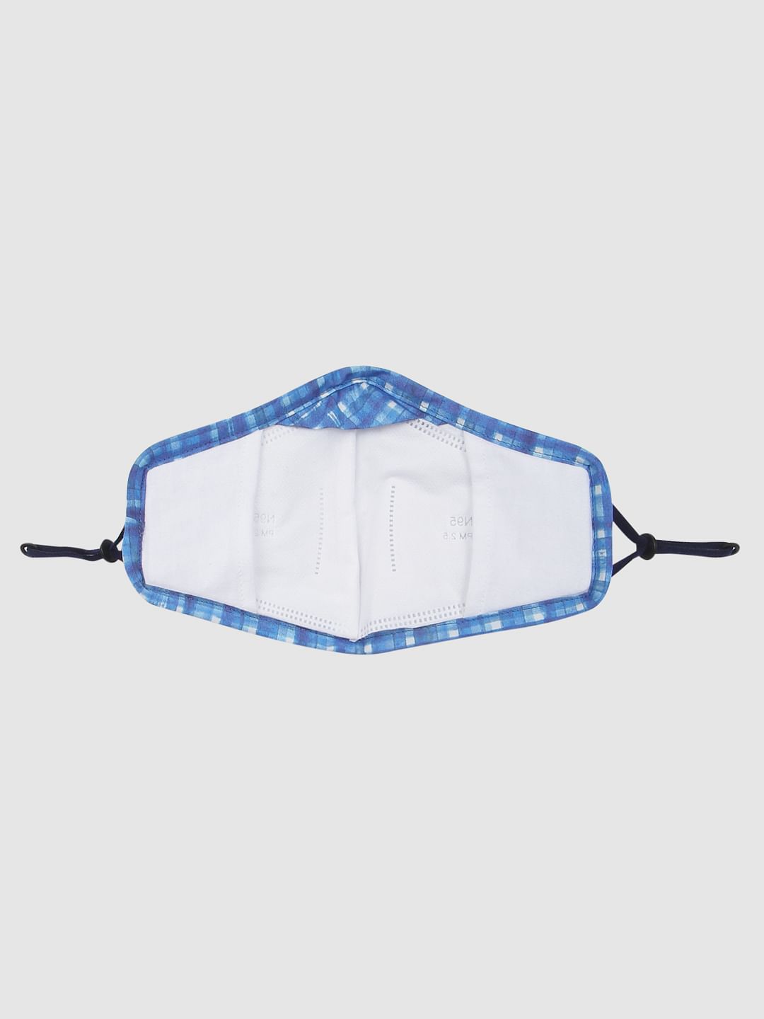 Blue Check Print Mask with 3 Changeable PM 2.5 Filter