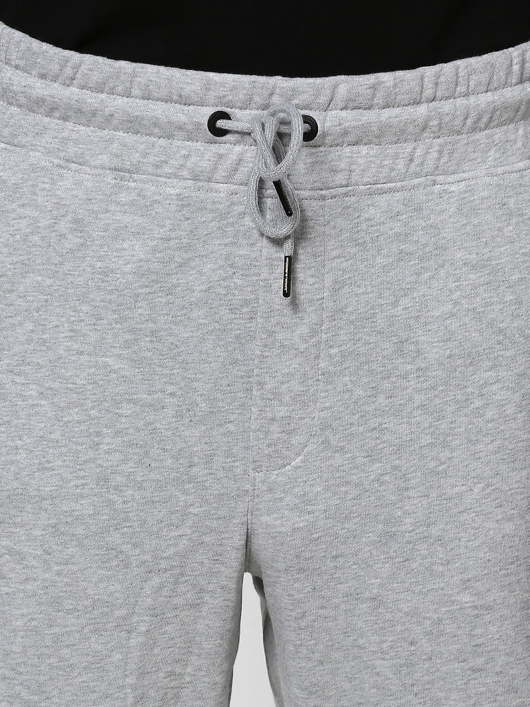 Grey Mid Rise Logo Print Sweatpants