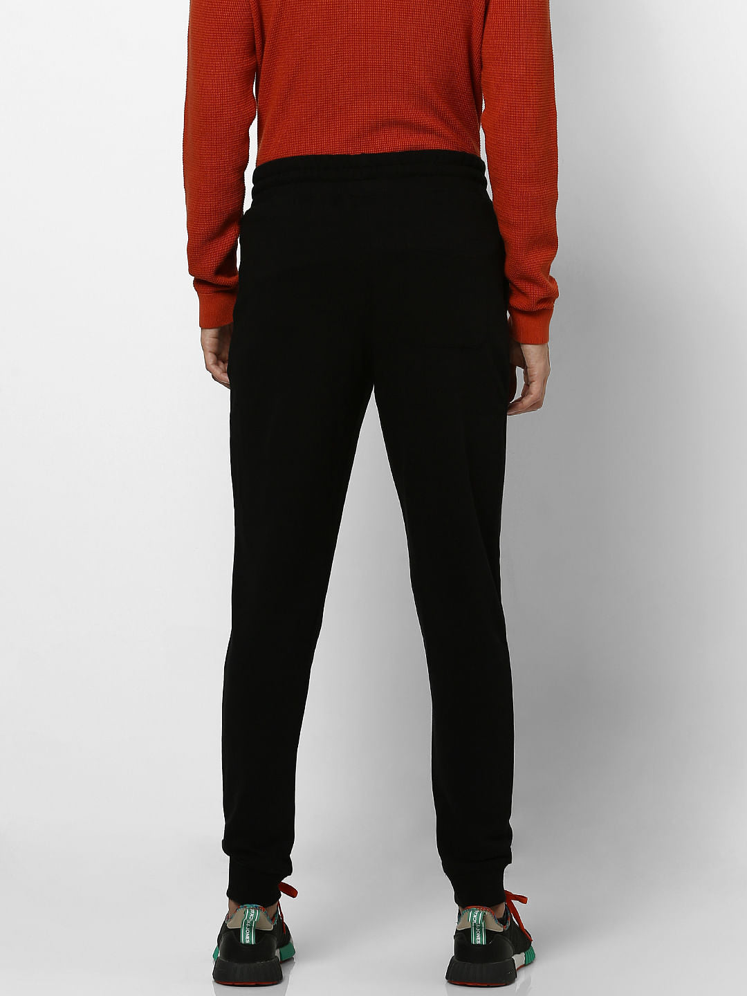 Black Mid Rise Logo Print Sweatpants
