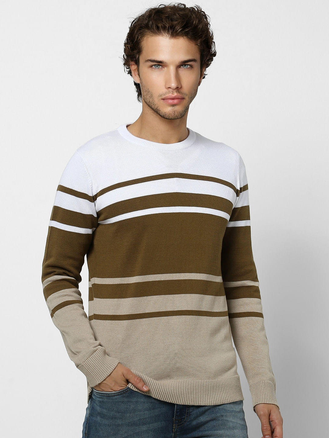 Brown Striped Pullover