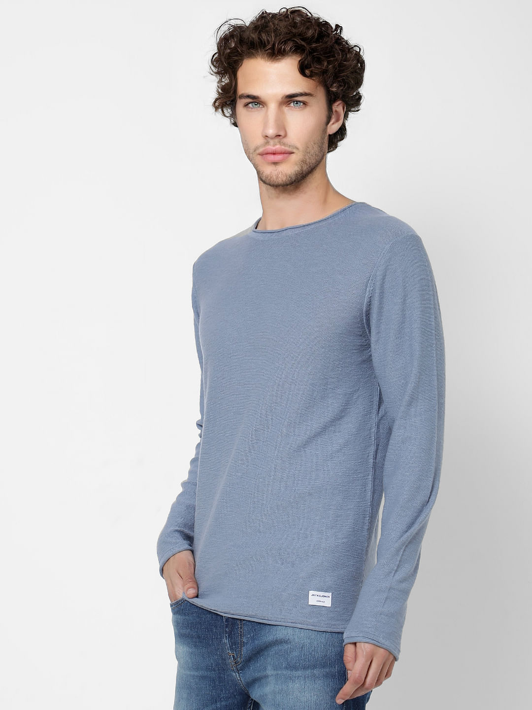 Blue Knit Pullover