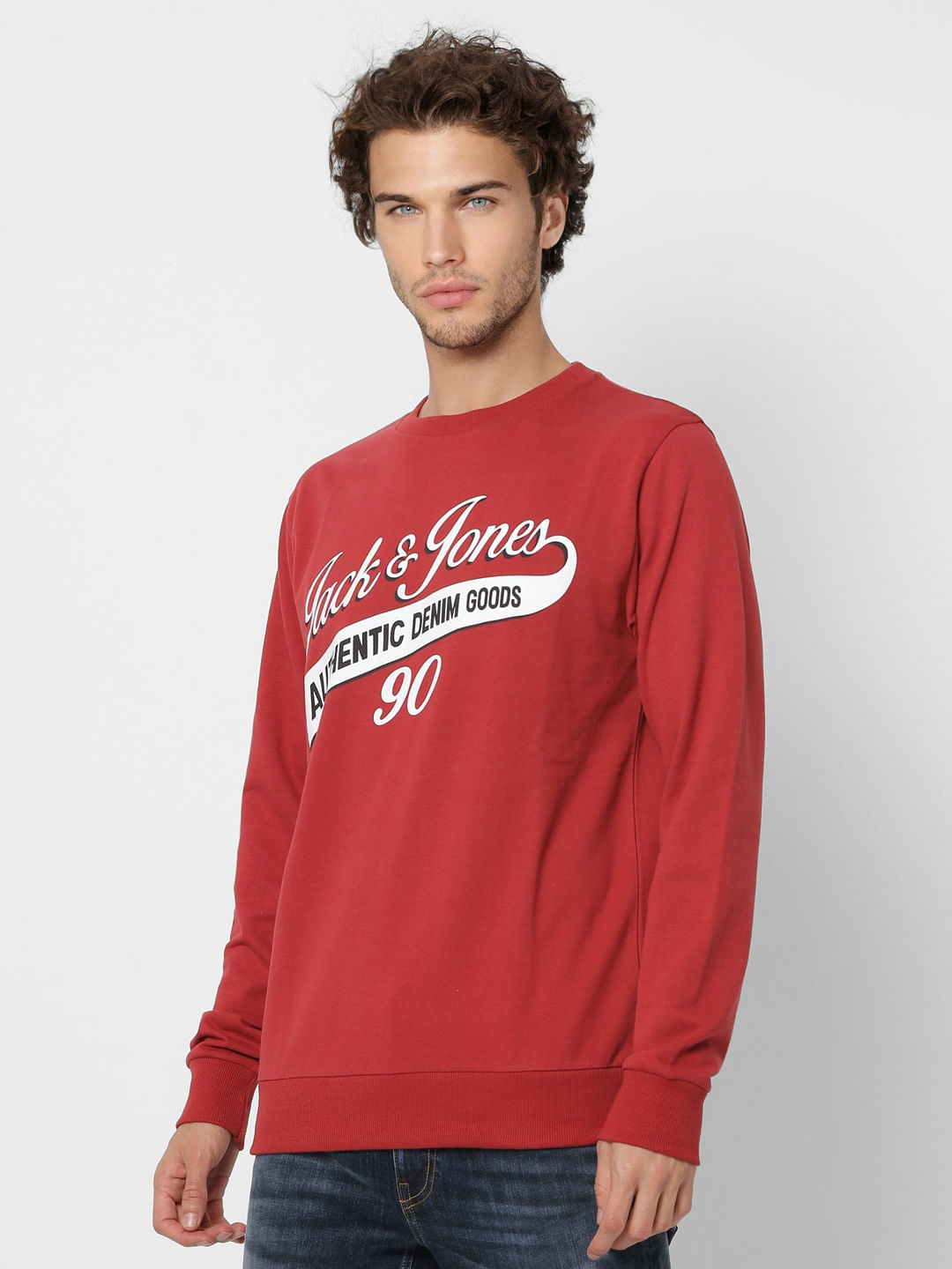 Red Logo Print Sweatshirt