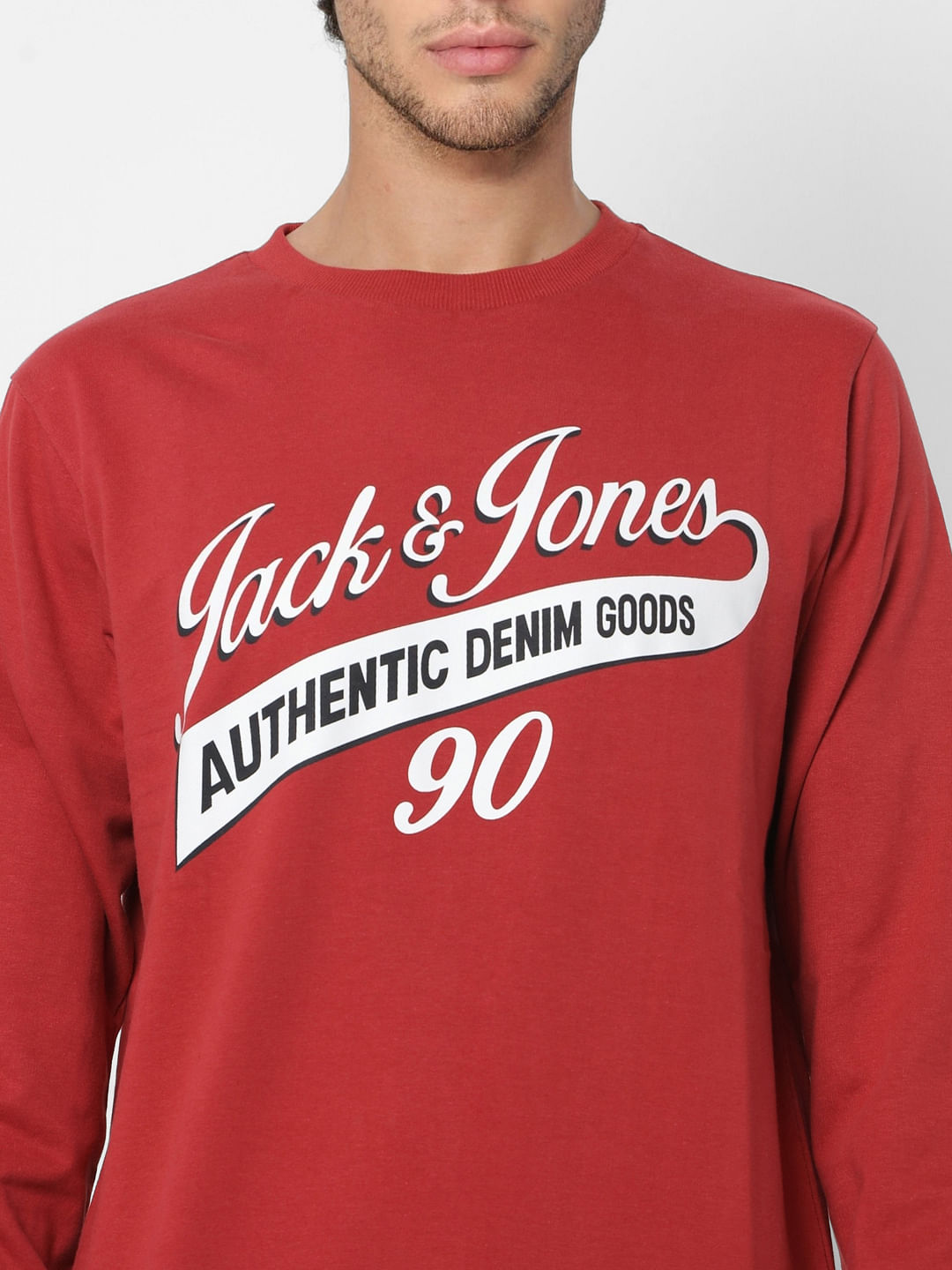 Red Logo Print Sweatshirt