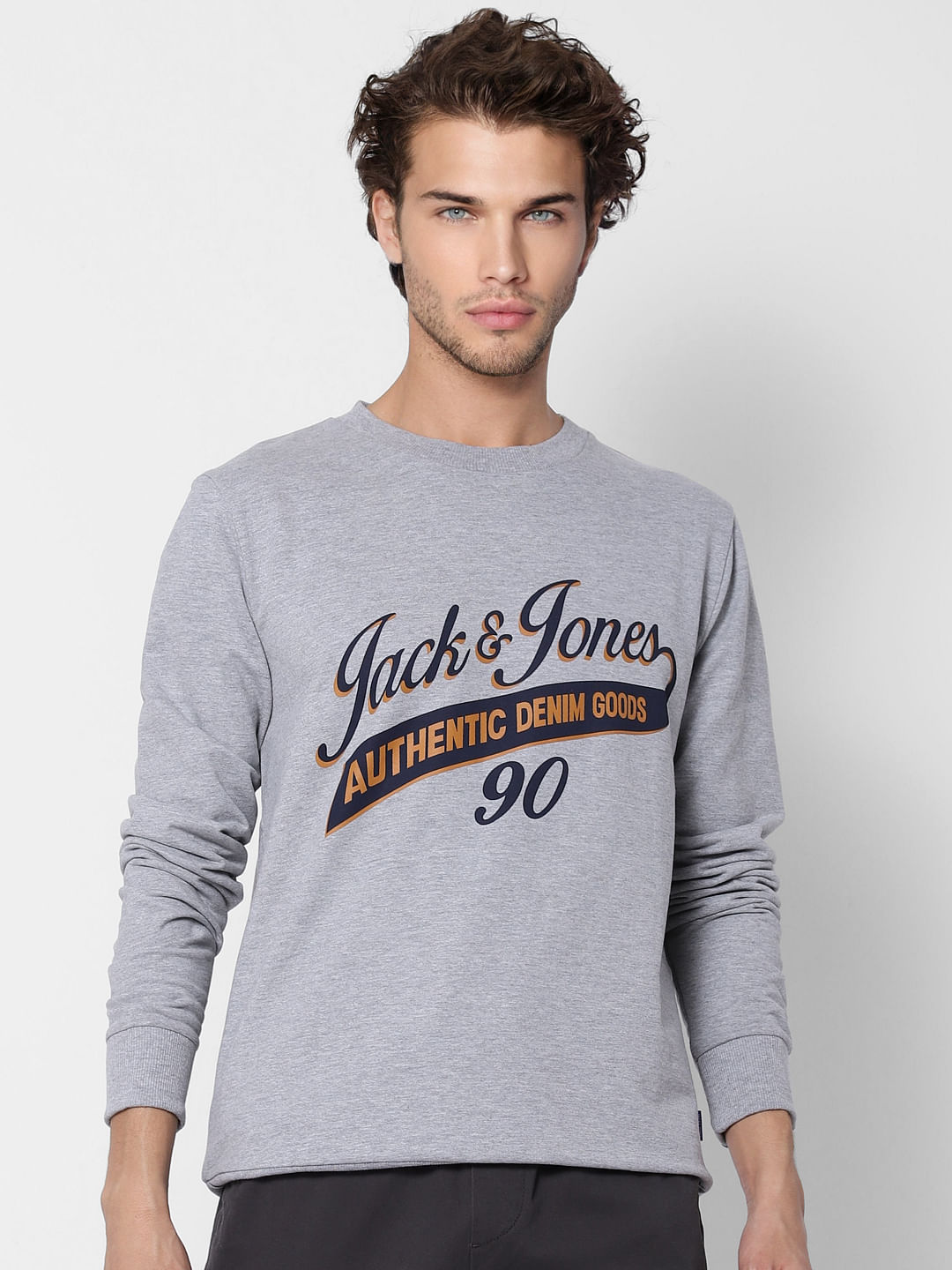Grey Logo Print Sweatshirt