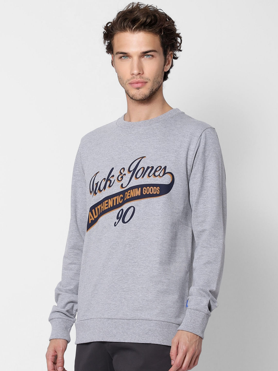 Grey Logo Print Sweatshirt
