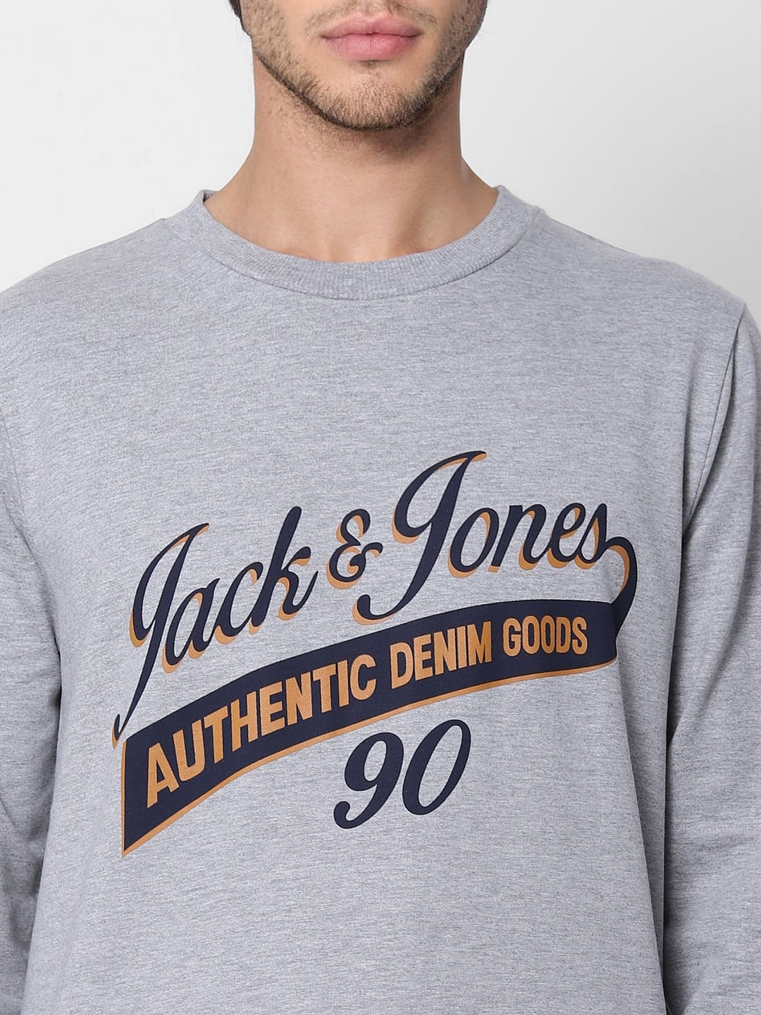 Grey Logo Print Sweatshirt