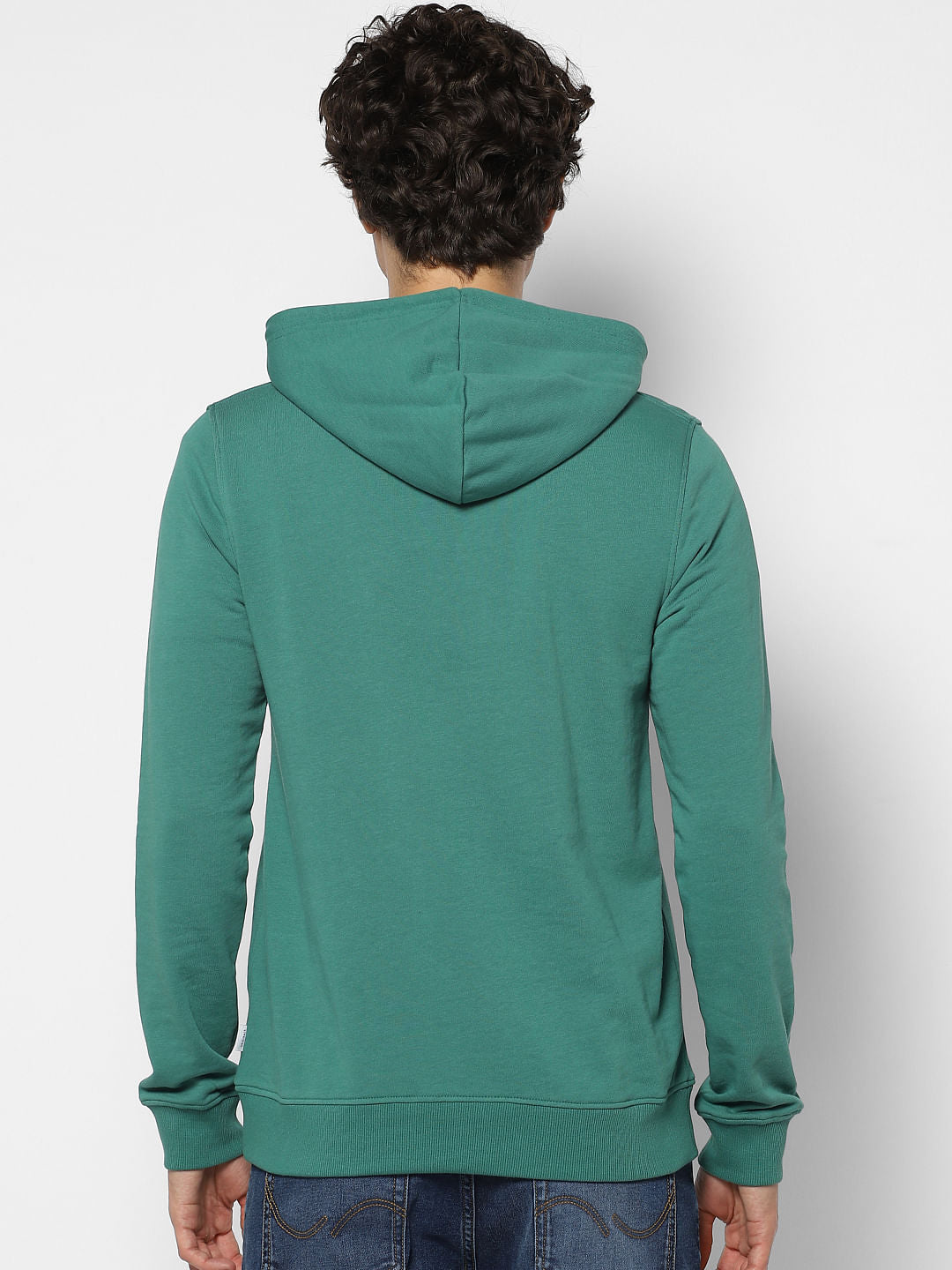 Green Logo Print Hooded Sweatshirt